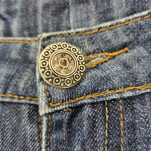 Vintage Y2K Roberto Cavalli Just Cavalli Jeans Women 27 Rhinestones Embroidered - Picture 13 of 14
